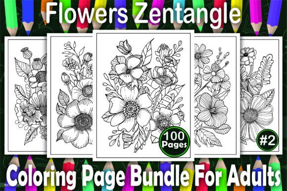 Download Flowers Zentangle Coloring Book Pages - Coloring Collection