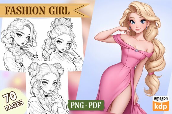 Download Fashion Girl Coloring Pages, Vol. 02 - Coloring Collection
