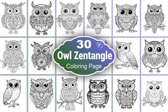 Download Zentangle Owl Coloring Page - Coloring Collection