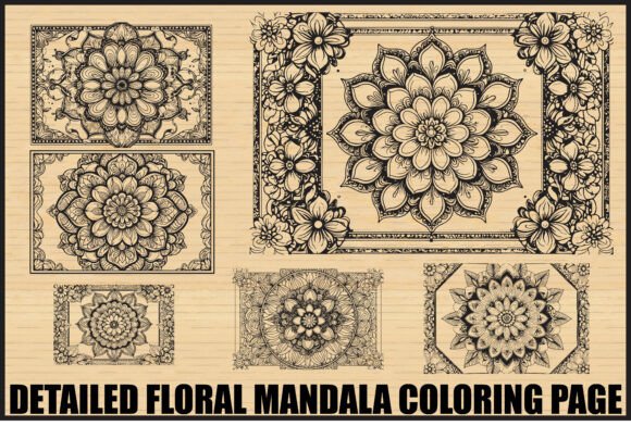 Download Elegant Floral Mandala Coloring Page Set - Coloring Collection