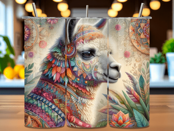 Download Tribal Mandala Llama Tumbler Wrap PNG - Tribal mandala Collection