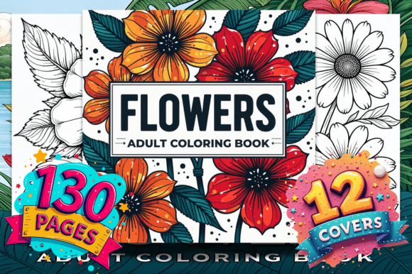 Download Flowers Adult Coloring Book - Coloring Collection