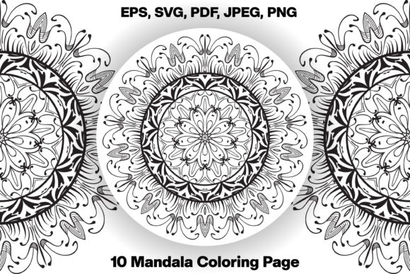 Download 10 Monochrome Adult Mandala Coloring Pag - Coloring Collection
