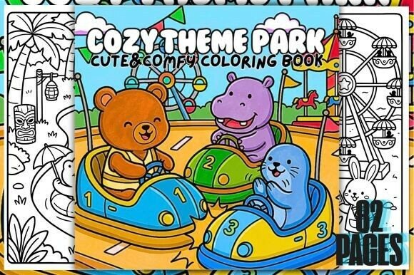 Download Cozy Theme Park Cute&amp;Comfy Coloring Book - Coloring Collection