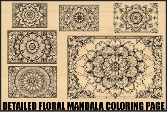 Download Elegant Floral Mandala Coloring Page Set - Coloring Collection
