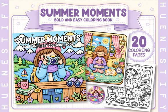 Download Summer Moments Bold &amp; Easy Coloring Book - Coloring Collection