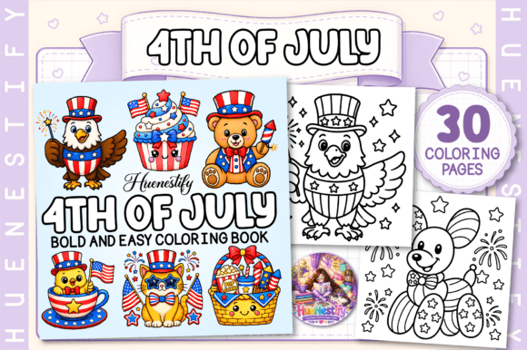 Download 4th of July Bold and Easy Coloring Book - Coloring Collection