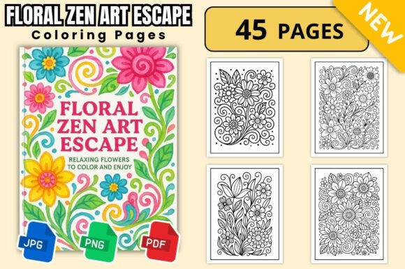 Download Floral Zen Art Escape Coloring Book - Coloring Collection