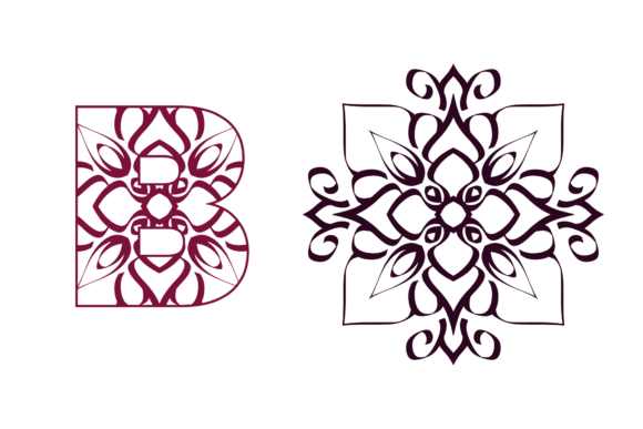 Download Mandala Font Alphabet B Design - Premium Bundle