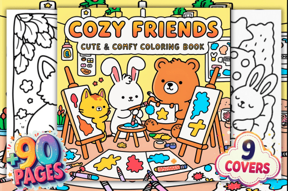 Download Cozy Friends Cute &amp; Comfy Coloring Pages - Coloring Collection