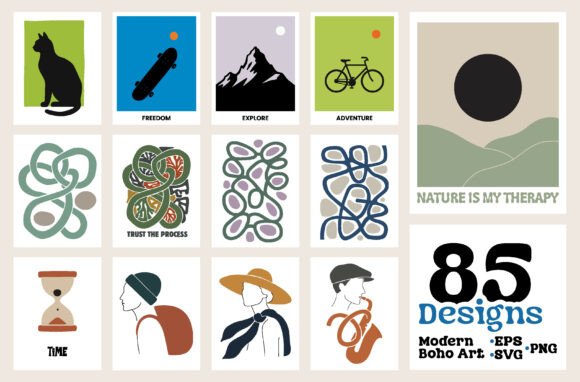 Download Modern Boho Illustration SVG Bundle V.02 - Svg bundle Collection