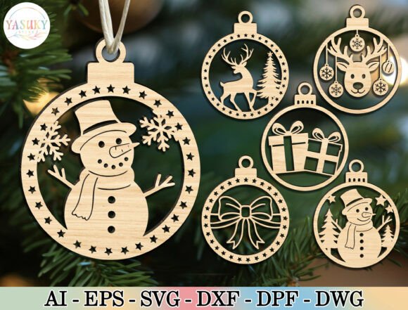 Download Christmas Wooden Ornament SVG Bundle - Svg bundle Collection