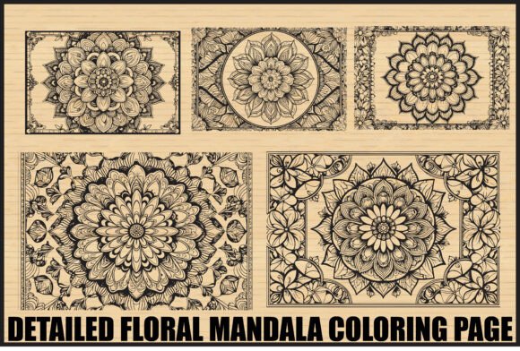 Download Elegant Floral Mandala Coloring Page Set - Coloring Collection