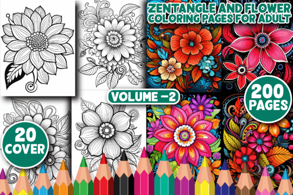 Download 200 Zentangle and Flower Coloring Pages - Coloring Collection