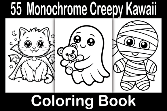 Download Monochrome Creepy Kawaii Coloring Book - Coloring Collection