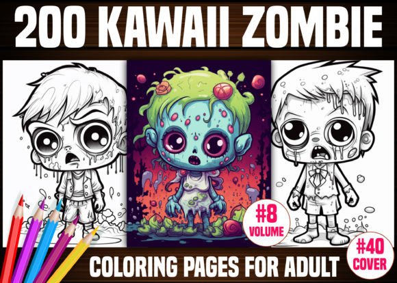 Download 200 Kawaii Zombie Coloring Pages - KDP - Coloring Collection