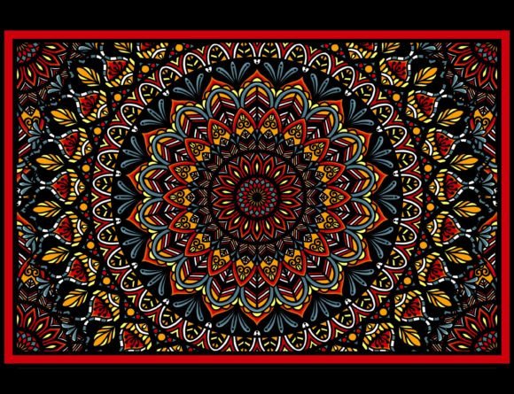Download Ethnic Tribal Mandala Floral Rug Pattern - Tribal mandala Collection