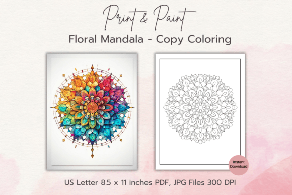Download Floral Mandala Copy Paint Coloring Page - Coloring Collection