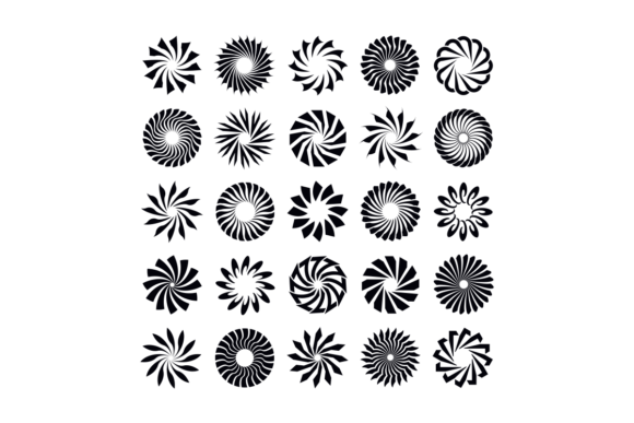 Download Abstract Radial Shape Design Element Set - Shape Collection