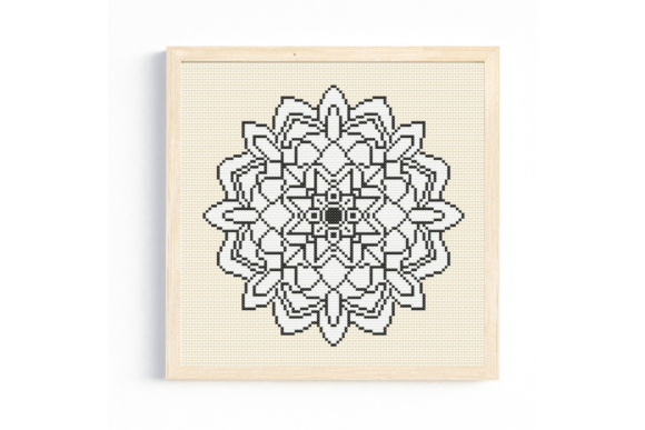 Download Black and White Mandala Cross Stitch - Black and white mandala Collection